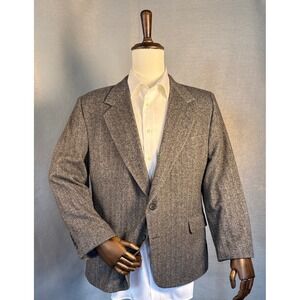 Executive Collection Men 44 S Brown Herringbone Wool Camel Hair Blend Blazer EUC